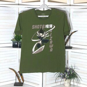 My Hero Academia Shota Aizawa Green Black Cotton T Shirt Extra Large